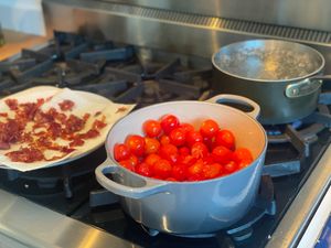 Tomatoes in a pan