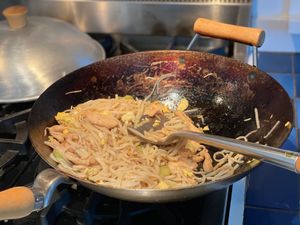 Noodles in a wok