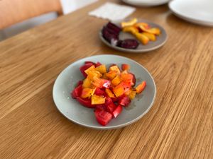 Tomato salad on the table