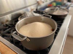 Mostly sugar in a pot