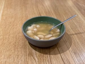 Beans in a bowl on a table