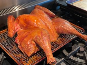 Spatchcocked turkey