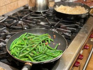 Green beans in a pan